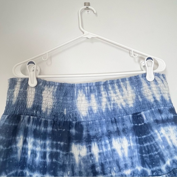 Lauren Ralph Lauren blue boho tie dye hippie layered tiered midi skirt Medium - Picture 4 of 8